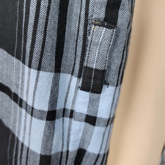 Joie Black/Blue Plaid Button Down Shirt Dress size M - Picture 5 of 8